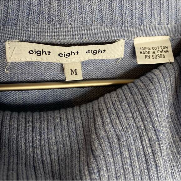 Eight Eight Eight Tunic Pullover Sweater Pockets Cowl Neck Zip Size M - Picture 3 of 7